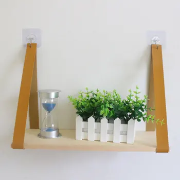 

Wooden Floating Shelf Nordic style Wall Hanging Single-layer Storage Shelves Plant Flower Display Rack for Home Store Decorative