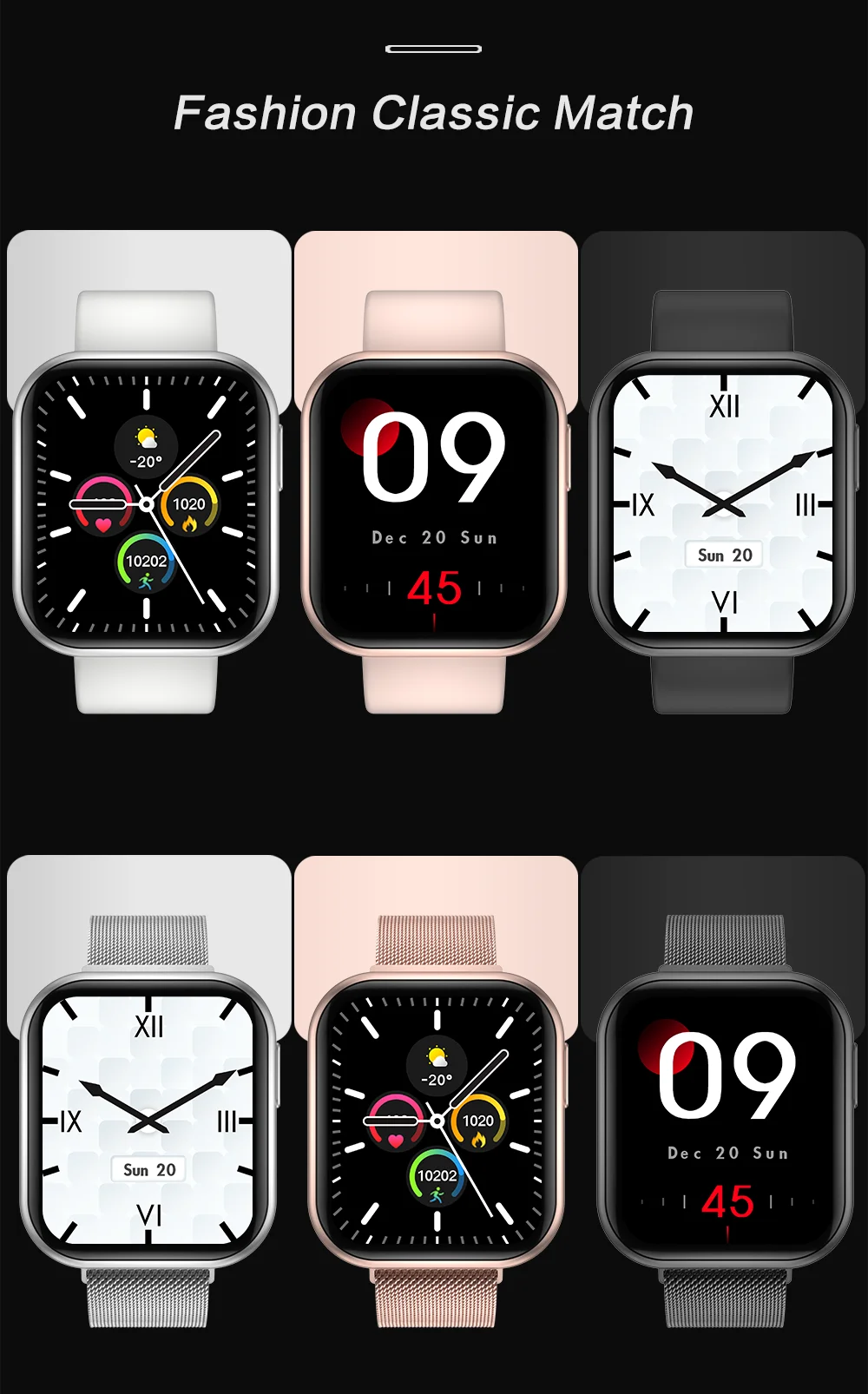 2021 New 1.69 Inch Smart Watch Men'S Sports Fitness Tracker Alarm Clock Heart Rate Sleep Monitoring Smartwatch Android Women