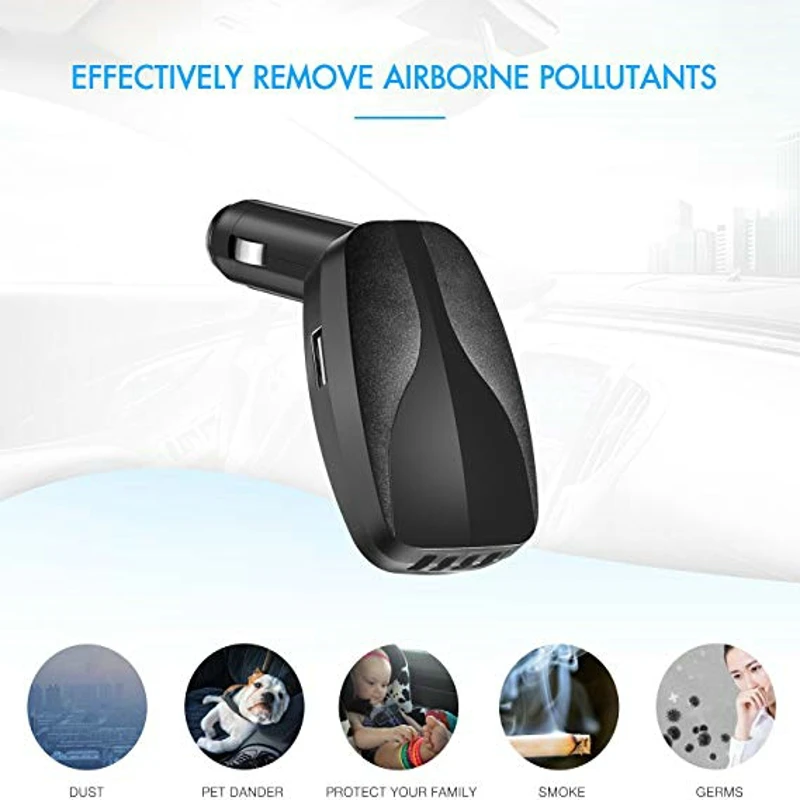 Cena RIGOGLIOSO wielofunkcyjny składany samochód oczyszczacz powietrza 2.1A usb szybki ładowanie usta aromaterapia generator jonów ujemnych zapach cleaner