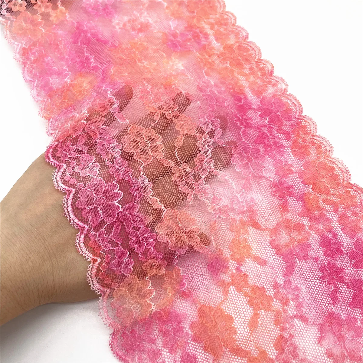 3y/lot 18cm Colorful Mix Elastic Stretch Lace Trim 3