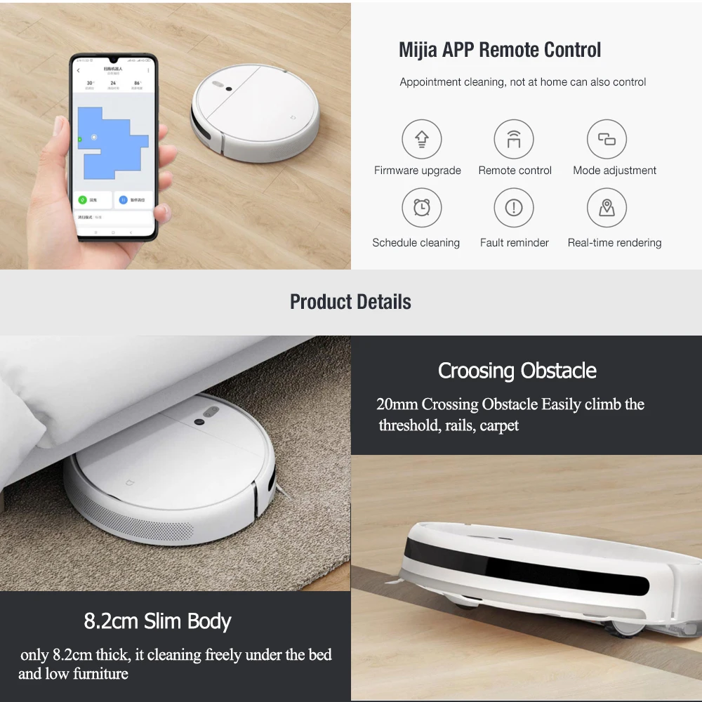 Xiaomi Mi Robot Vacuum Cleaner 1c For Home Smart Wireless Sweeping Cleaning  Electric Mop Mijia Carpet Dust Robotic Collector - Vacuum Cleaners -  AliExpress