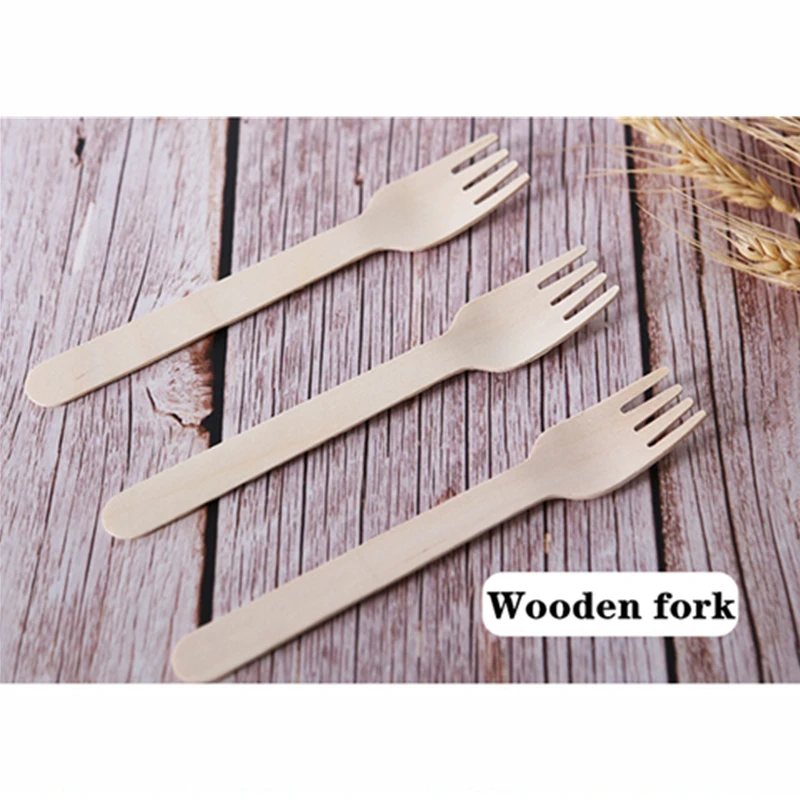 

16cm Disposable Wood Dinner forks Biodegradable Compostable and Natural Perfect for Parties and Crafts - Pack of 100 forks-HOT