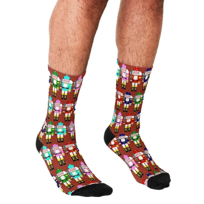 Funny Men's socks Christmas Nutcracker Pattern Printed hip hop Men Happy Socks cute boys street style Crazy Socks for men