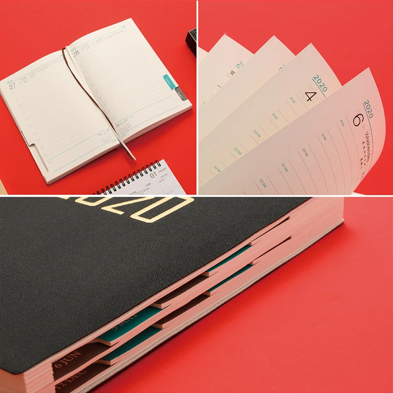 Записная книжка из искусственной кожи A5, A6, B5, A4, большая спиральная записная книжка, ежедневник, ежедневник, органайзер, твердая обложка, деловая записная книжка, канцелярские принадлежности