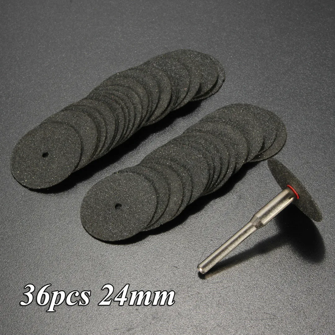 36Pcs 24mm Mini Diamond Cutting Discs Wheel Drill Bit For Rotary Jewellery Tool