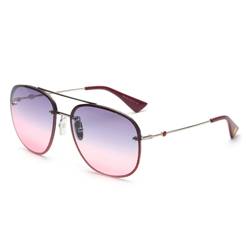 C4 Blue Pink Винтажные Модные солнцезащитные очки без оправы, новинка, женские роскошные солнцезащитные очки с градиентными линзами, уникальный фирменный дизайн Oculos De Sol Feminino - Цвет линз: C4 Blue Pink