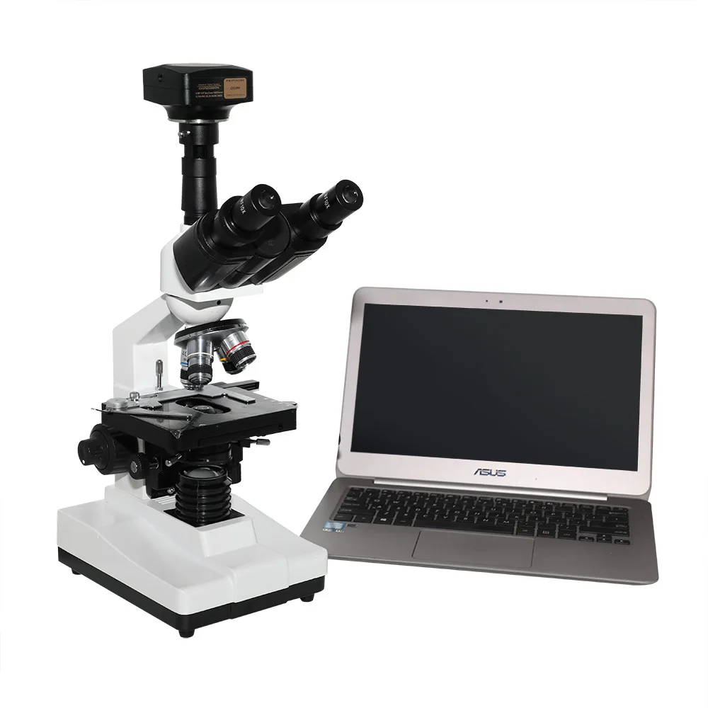 XP203 биологический тринокулярный микроскоп для образовательных научная лаборатория школьный рюкзак с 3M CMOS МИКРОСКОП Камера