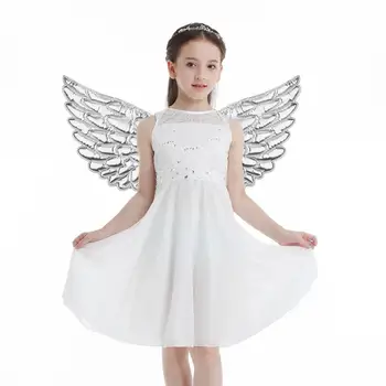 

Sequins Kids Children Girls Glossy Metallic Angel Wings for Photography Masquerade Halloween Cosplay Party Costume Accessory