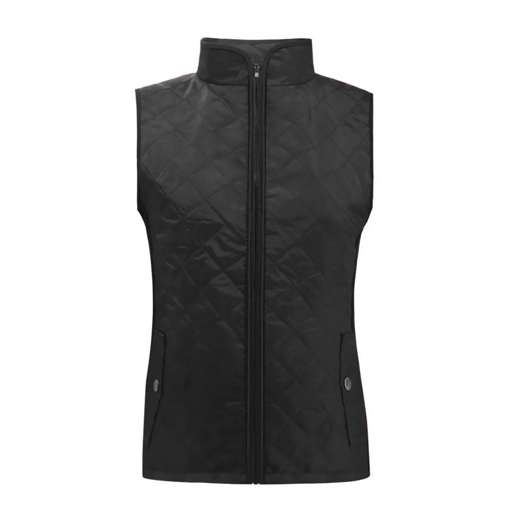 Jaycosin 2019 Winter Warm Casual Leisure Waistcoat Coat Women Thick Solid Color Jackets Comfortable Sleeveless Jacket Coat 31#4