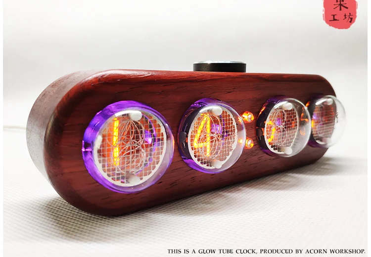 NIXIE часы в 4 свечения трубки часы твердой древесины часы, красивый внешний вид и четкий дисплей