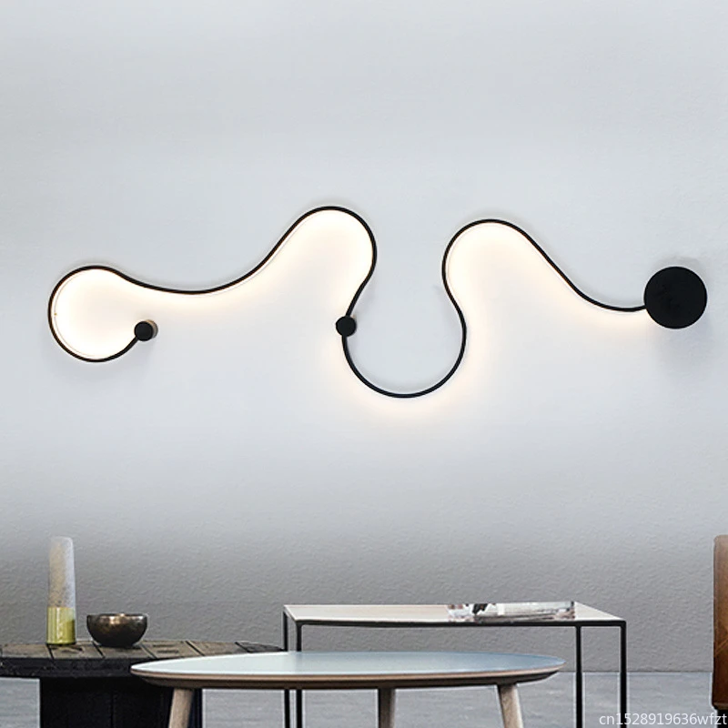  Nordic LED Wall Lamp Snakelike Shape Kitchen Fixtures Lighting for Living Room Bedroom Bedside Wall - 4000148505623