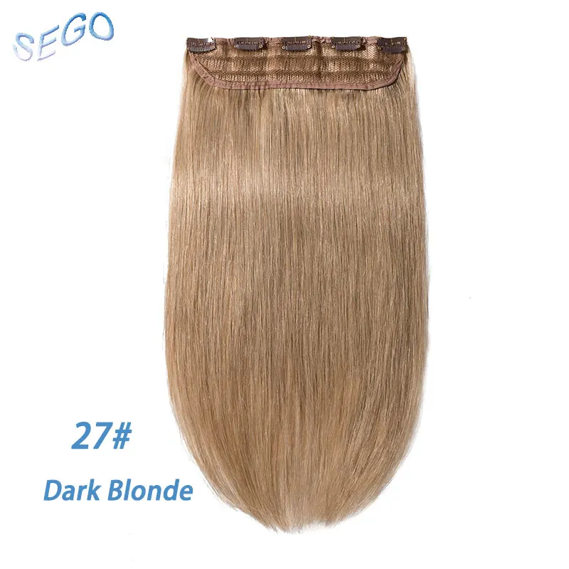 #27 SEGO 1"-22" 80 г-100 г, Одна Деталь настоящие человеческие волосы для наращивания 1 p/w 5 клипс, Non-Волосы remy шт Прямые бразильские волосы - Цвет: #27