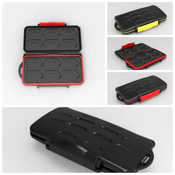 

Hot !!! 24 in 1 Water-resistant Shockproof Storage Memory Card Case For 12 SD Card 12 TF Card