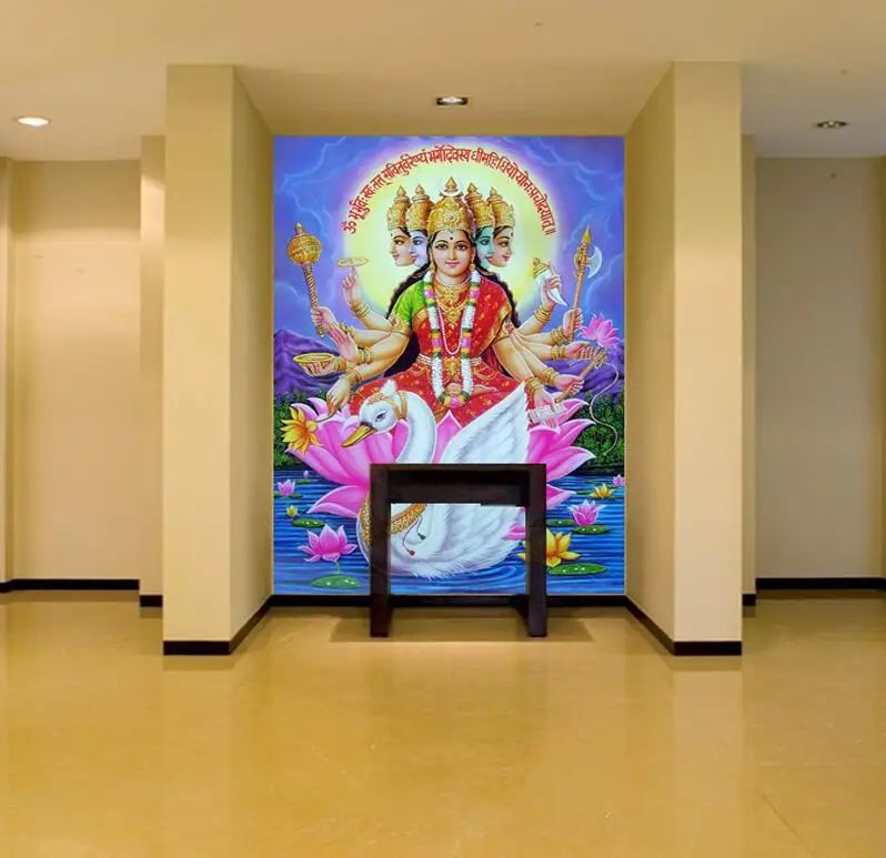 

Drop Shipping Custom 3d Mural Wallpaper Thailand Yoga India Buddha Bodhisattva Entrance Corridor Wallpapers Murals 3d Modern
