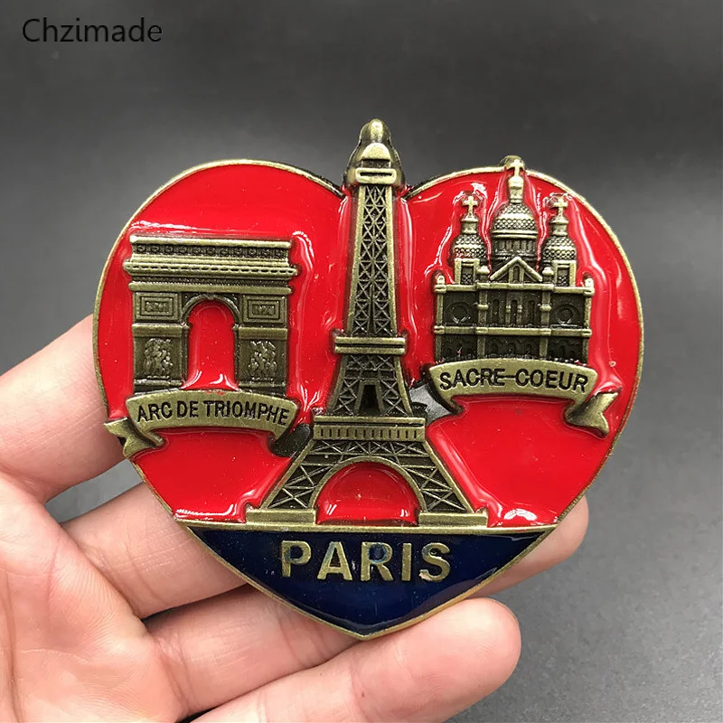 French Panorama Chzimate ТУРИСТИЧЕСКИЙ СУВЕНИР 3D Металлические Магнитные наклейки на холодильник, кухонные украшения - Цвет: French Panorama