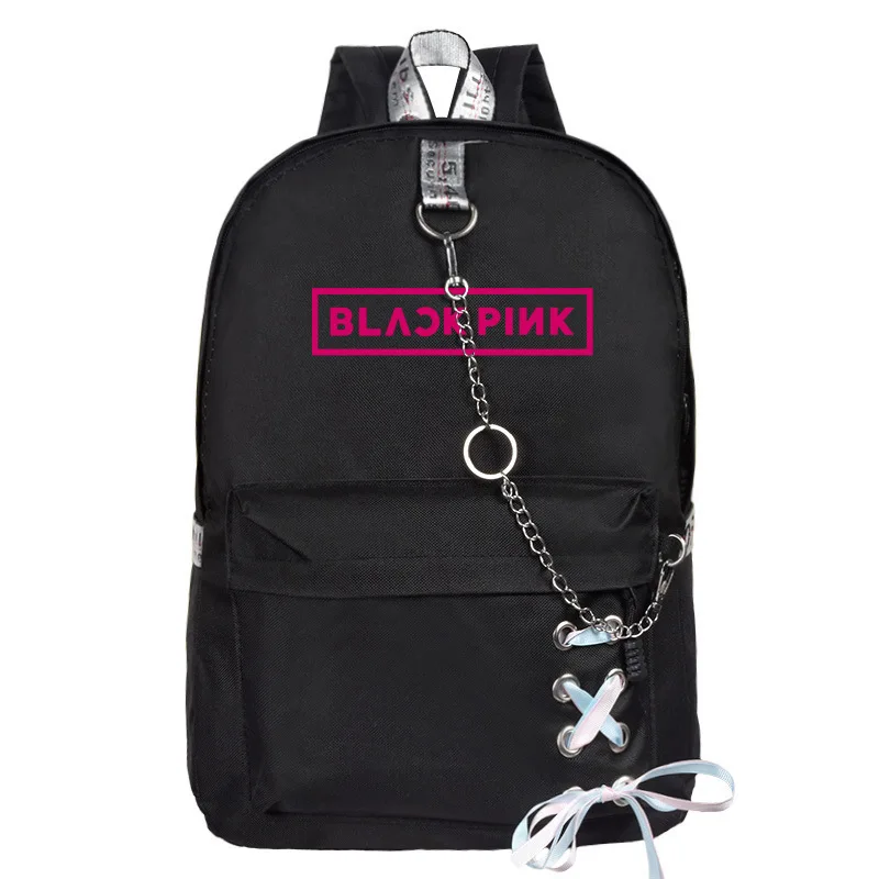 Черно-розовая школьная сумка сопутствующие товары рюкзак холщовая школьная сумка на шнуровке свежие мужские и женские цепи уличные