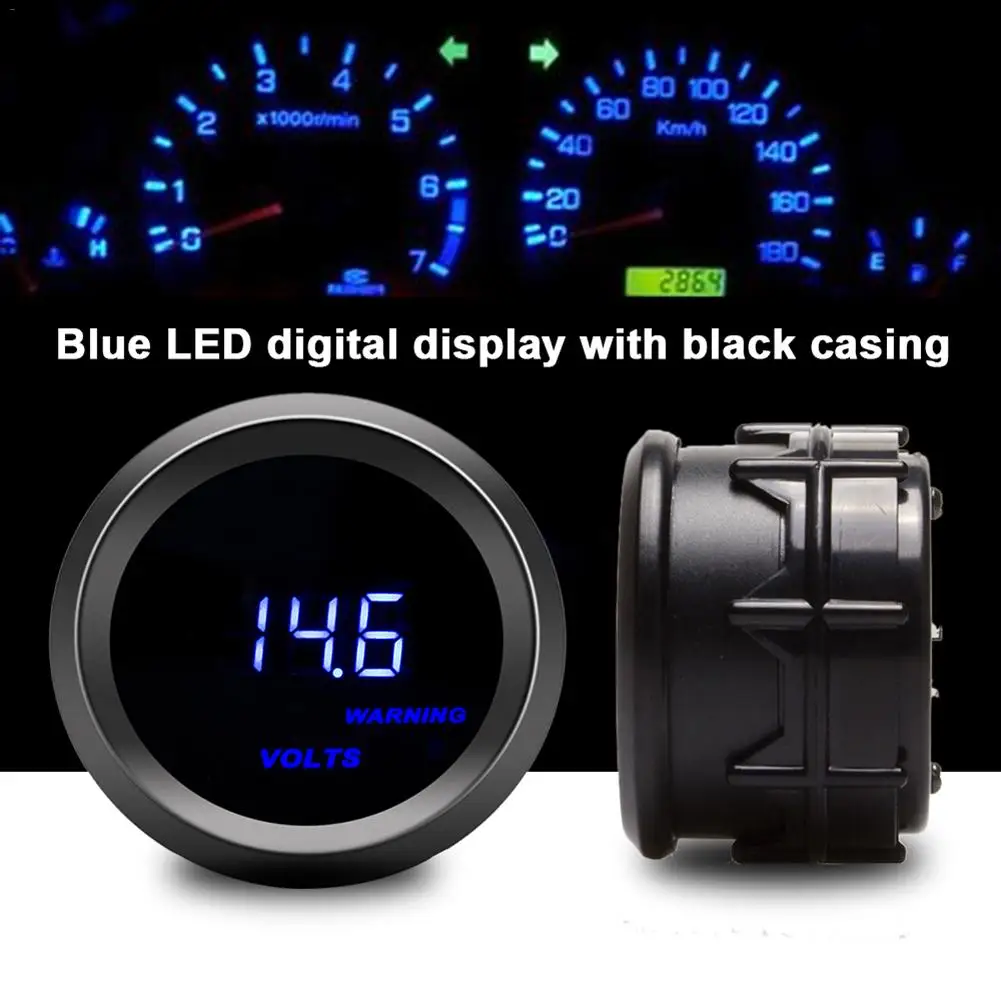 

2 Inch / 52MM Car Modification Instrument Blue Digital Voltmeter Volt Tacho Used For Monitoring The Voltage Of Cars Racing Cars