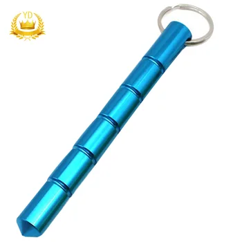 

Hot Black Metal Kubaton Keychain / Keyring Pair For Pressure Tip Self-Defense