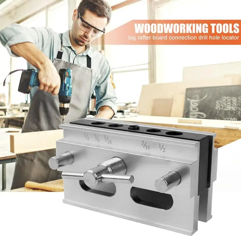 

DIY Woodworking Hole Jig Kit Vertical Fixture Wood Drilling Hole Puncher Guide Locator Tool for Carpentry Accessories