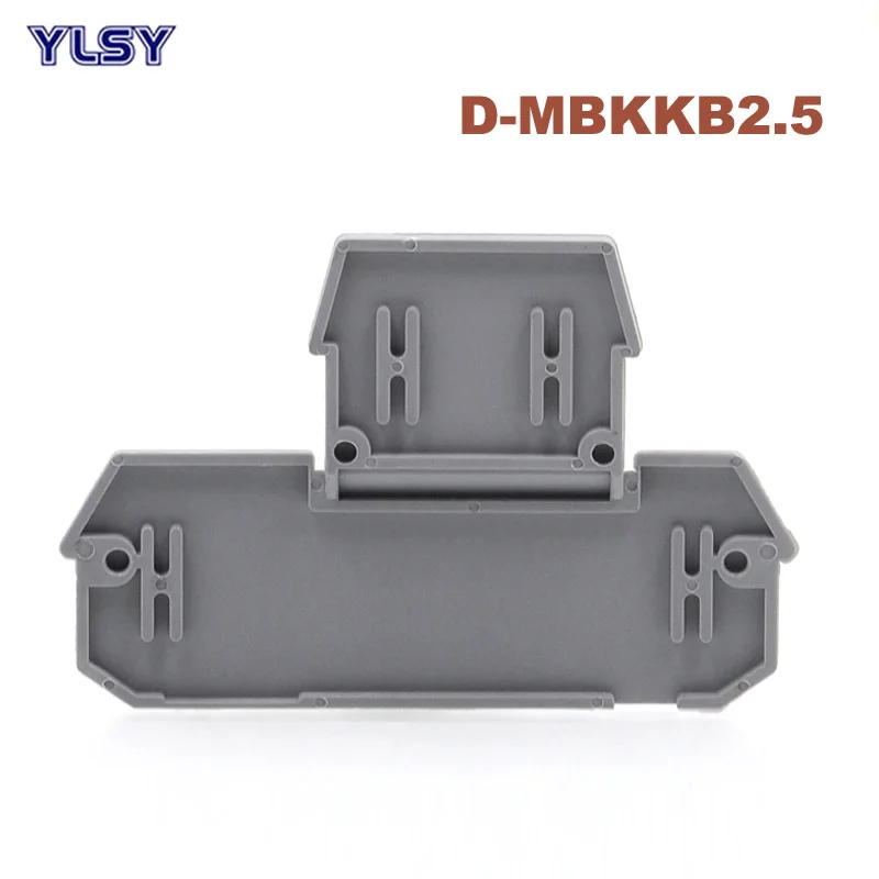 

10Pcs Double Terminals End Plate D-MBKKB2.5 Din Rail Screw Wire Cable Terminal Block MBKKB-2.5 Dual Baffle Separator Closure Cap