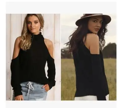 Sweater Off-Shoulder Turtleneck Slim Pullover Knitted Bottoming Shirt women sweaters  off shoulder sweater  sweater women