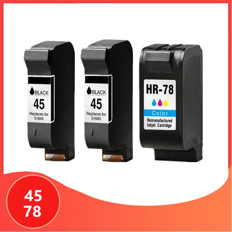 

3Pack Compatible For HP45 For HP78 ink cartridges For HP 45 for hp 78 deskjet 1220c 3820 3822 6122 6127 930c 932c 940c printers