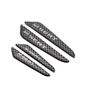 

4PCS Car styling Carbon fiber tape Door Side Edge Protective Sticker for Seat Leon Ibiza cupra Altea Belt Racing car accessories