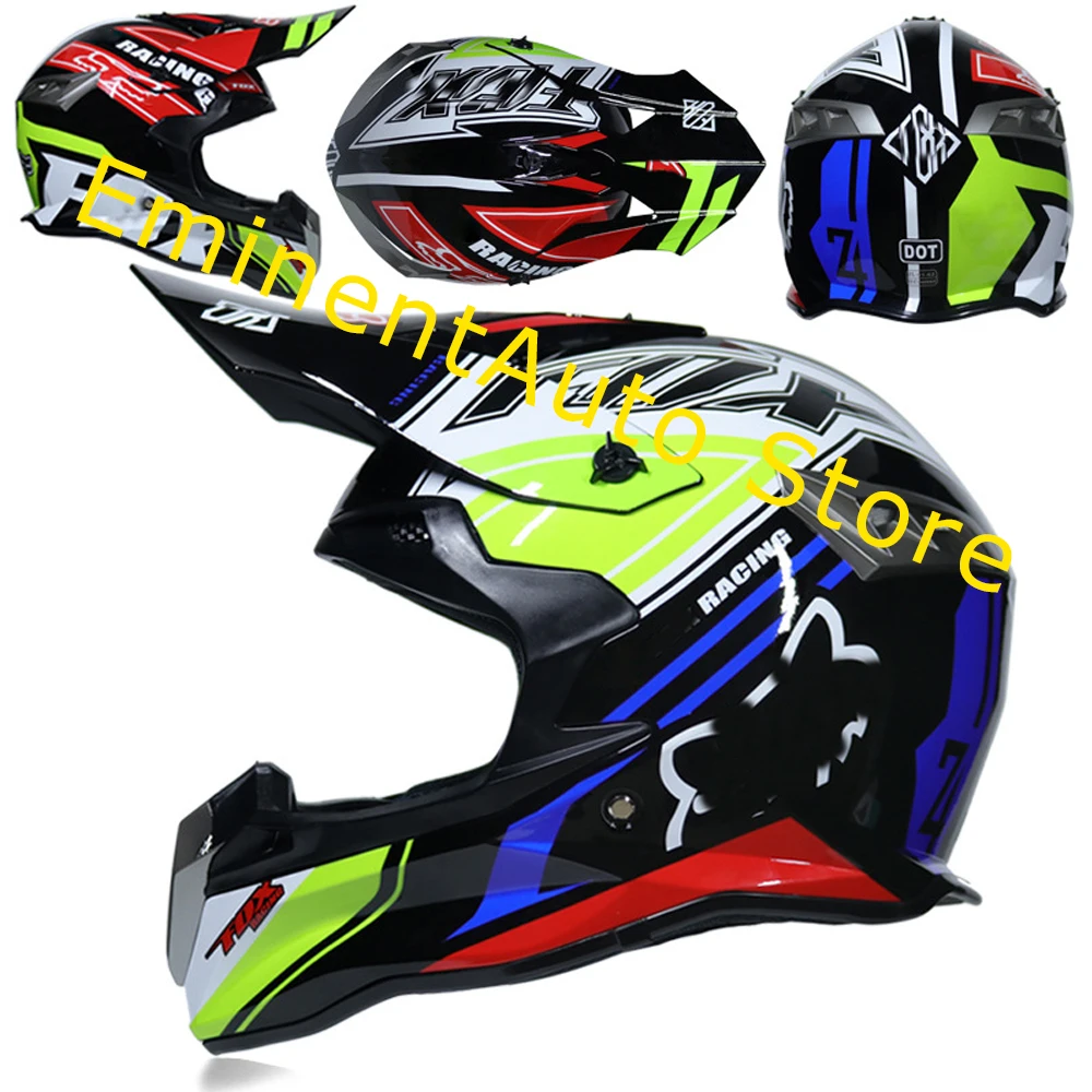3 Gifts Racing Off-Road Full Face Motorcycle Helmet Dot Motocross Motorbike Dirt Bike Vintage Casco Moto