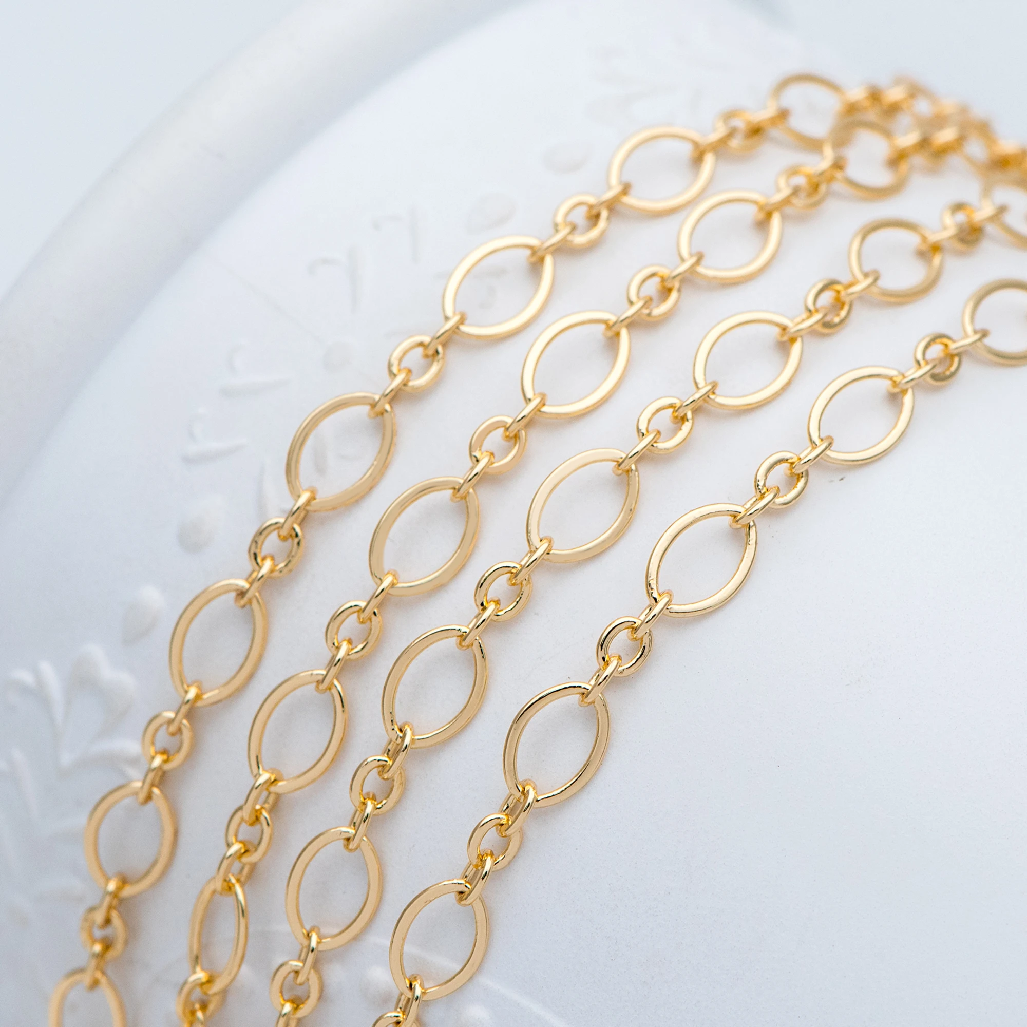 Gold Plated Brass Oval Link Chains 5mm 