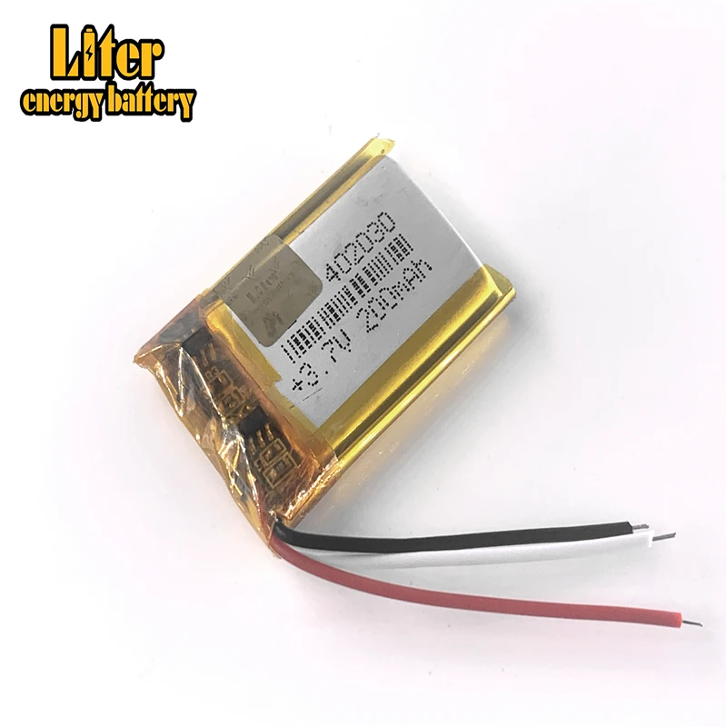 3 line Good Qulity 3.7V 200mAH 402030 Polymer lithium ion / Li-ion battery for TOY POWER BANK GPS mp3 mp4 | Электроника