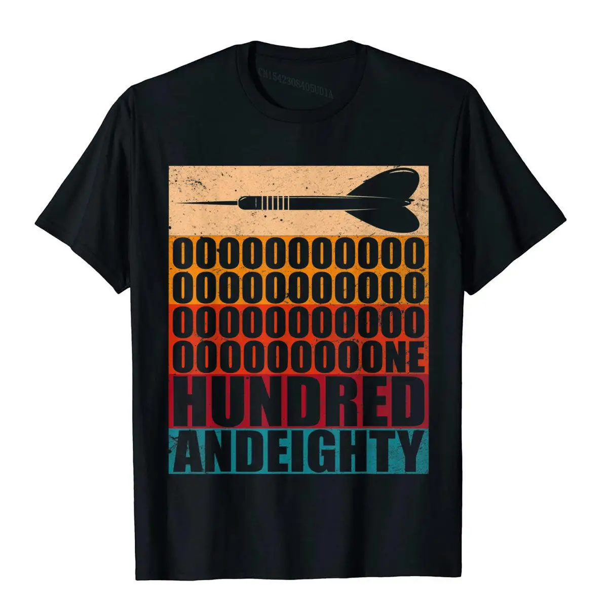 Vintage Darts Retro Arrow 180 One hundred and eighty T-Shirt__B13931black