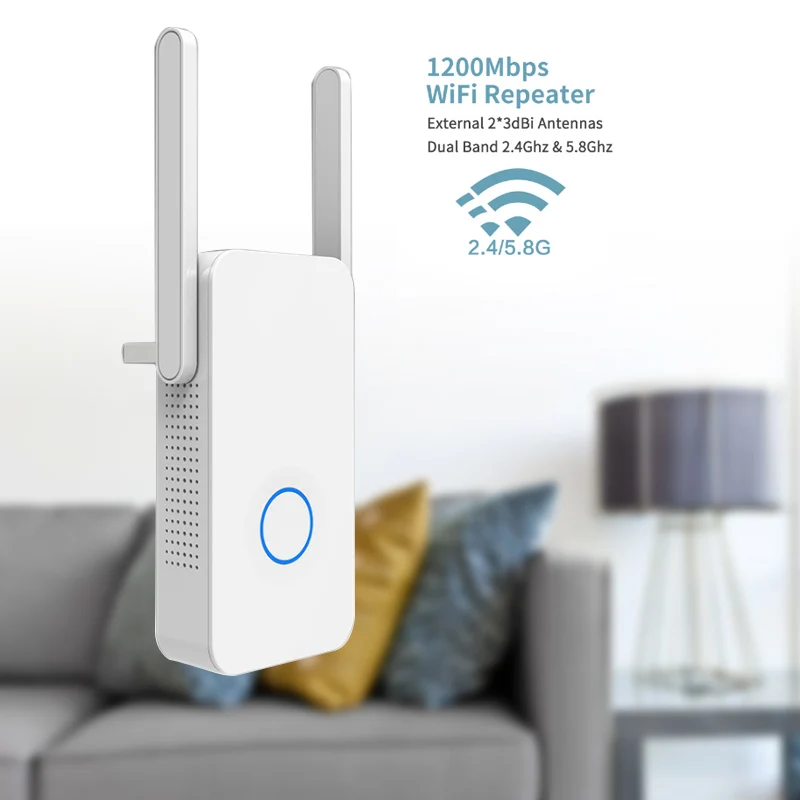 

1200Mbps Wireless Wifi Repeater Router Dual Band with Signal Antenna Amplifier ING-SHIPPING