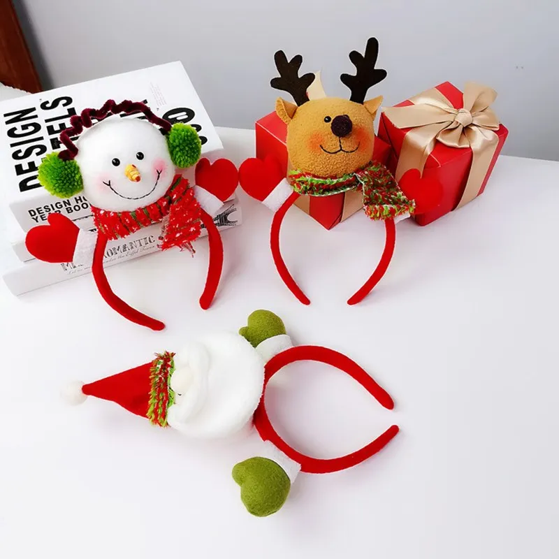 

1pcs Christmas Headband Deer Ears For Kids Adult Christmas Party Deals Cartoon Xmas Hair Hoop Clasp Headwear Hair Accessories