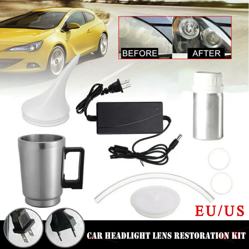 

500ML Car Headlight Len Repair Tool Repair Refurbishment Restoration Renovation Heating Atomization Cup Restore Kit EU/US Plug