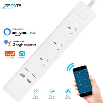 

Smart Wifi Power Strip Surge Protector Multiple AU Outlets Electric Plug Sockets with USB Remote Control by Alexa Google Home