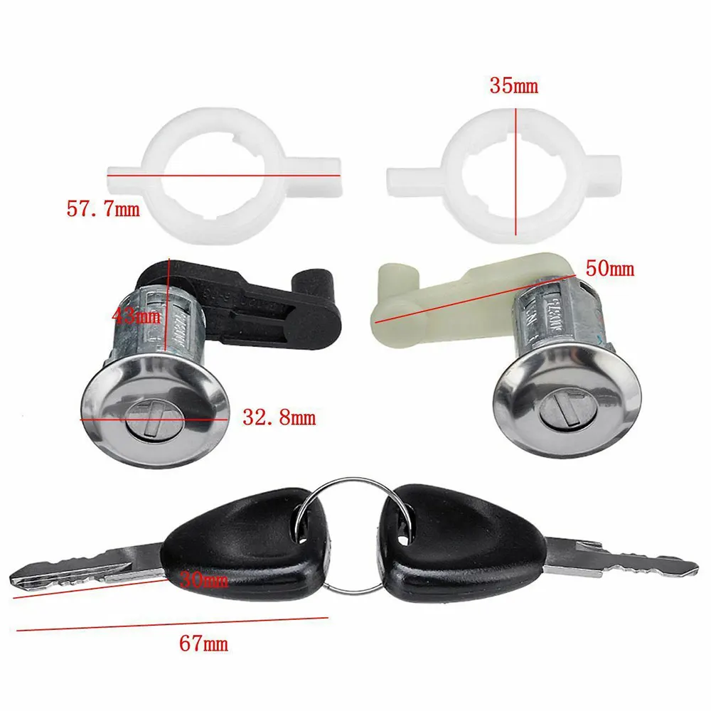 Universal Car Door Lock Key Black Plastic Barrel Set Master Lock Key Barrel Set Durable Metal Key Barrel Set for Renault