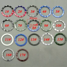 40 мм красный черный синий зеленый керамический/титановый ободок вставка подходит для 43 мм GMT submariner Мужские автоматические часы