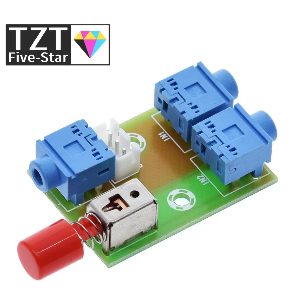 TZT XH-M371 3.5 Audio 2 Ways into 1 Way Out Switching Module Switch Board Socket Diy Electronic PCB | Электронные компоненты и