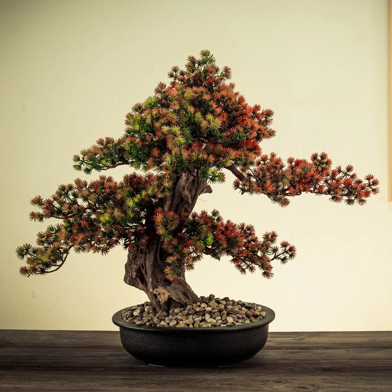 

Living Room decor Simulated Welcome Pine Bonsai Decoration Fake Tree Plant Ornaments Artificial Scenery Pot Aesthetic Home Gift