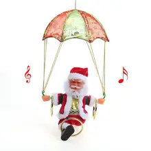 Милый парашют Санта Клаус кукла игрушки Музыка хула обруч Рождественская игрушка кукла Санта Рождественская елка украшения для детей игрушки рождественские подарки