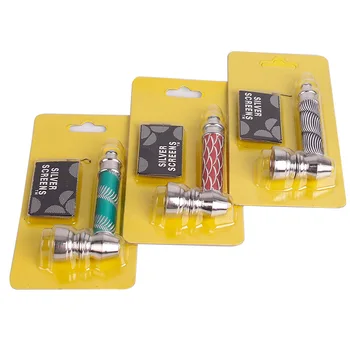 

1Pcs Men Gift 80MM Camouflage Pipes Portable Random Color Smoking Cigarette Accessories Smoking Tobacco Pipe Metal