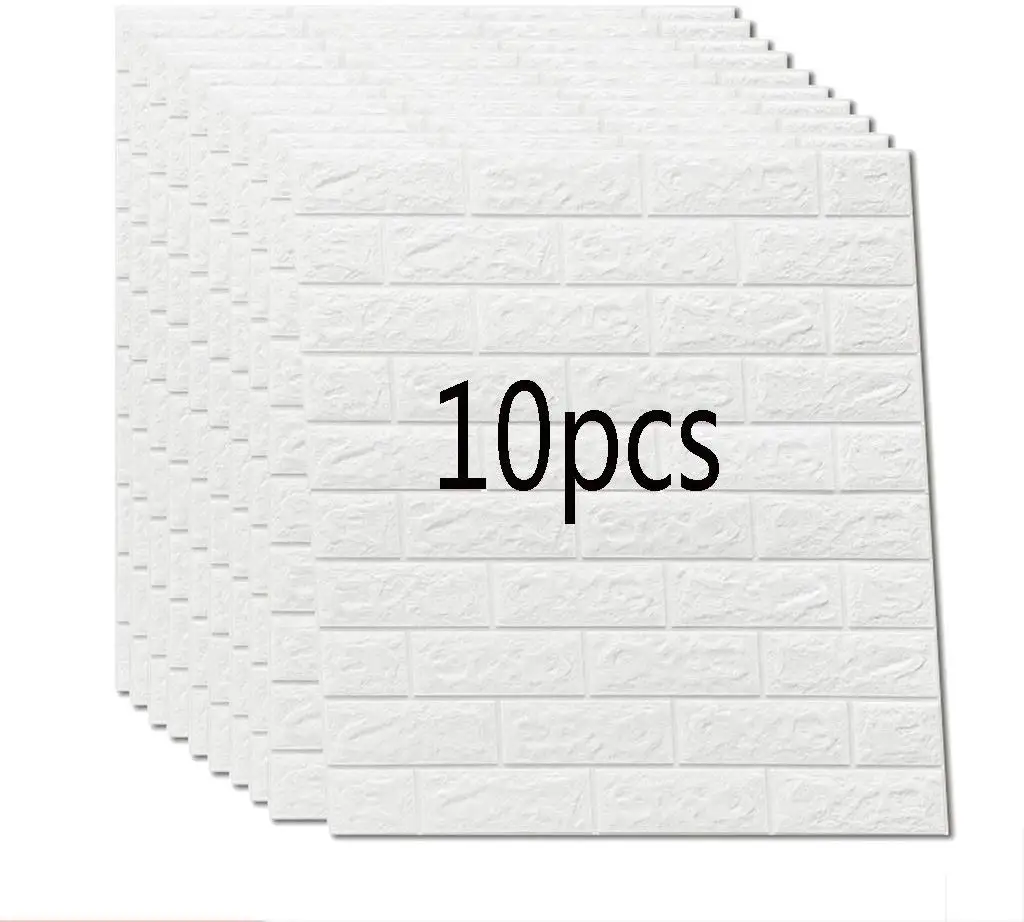 

10Pcs 3D Brick Wall Stickers Living Waterproof Foam Room Bedroom DIY Adhesive Wallpaper Art 70*77cm cm home Wall Decals DIY hom