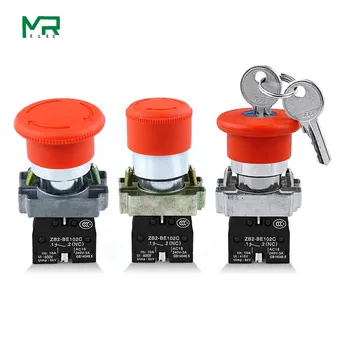 

XB2-BS142 XB2-BS442 XB2-BS542 1NC key emergency stop Rotary push button switch 2 position Locking 22mm mushroom head button