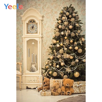 

Yeele Christmas Tree Interior Toy Bear Gift Baby Play Photography Backgrounds Customized Photographic Backdrops For Photo Studio