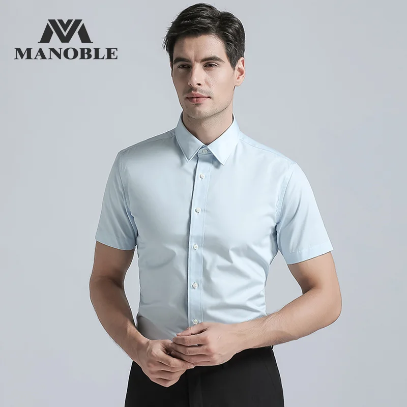 2021 Fashion New Men's Regular Fit Shirt Men Short Sleeve Business Suits Shirt Solid Color Casual Shirt Mens Formal Dress Shirts