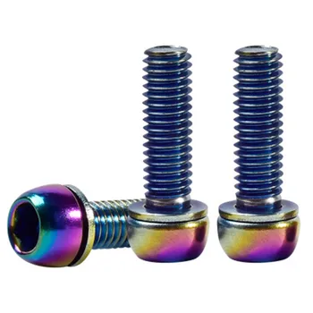 

6pcs Colorful Titanium Plated Colored Colorful Screws Bolts M5*17mm for MTB road Bike Handlebar bicycle stem riser screws