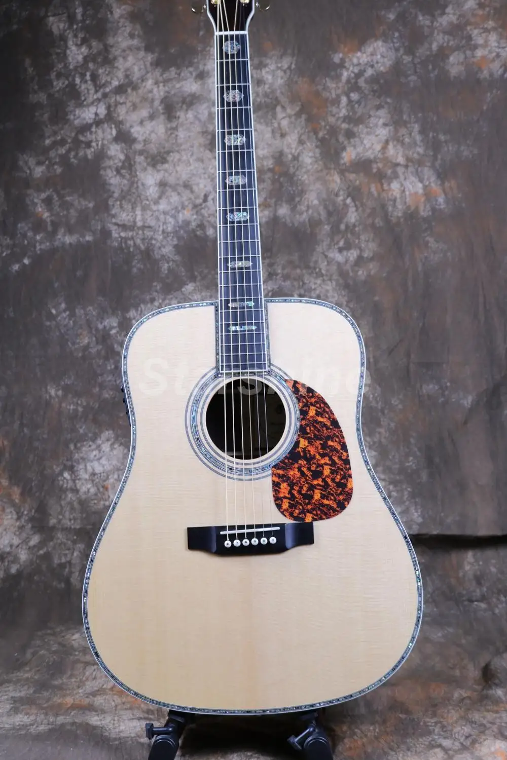 6 струн Scalloped X-bracing Акустическая гитара ZZ-ED45 Fishman 101 EQ, твердый верх, костная гайка