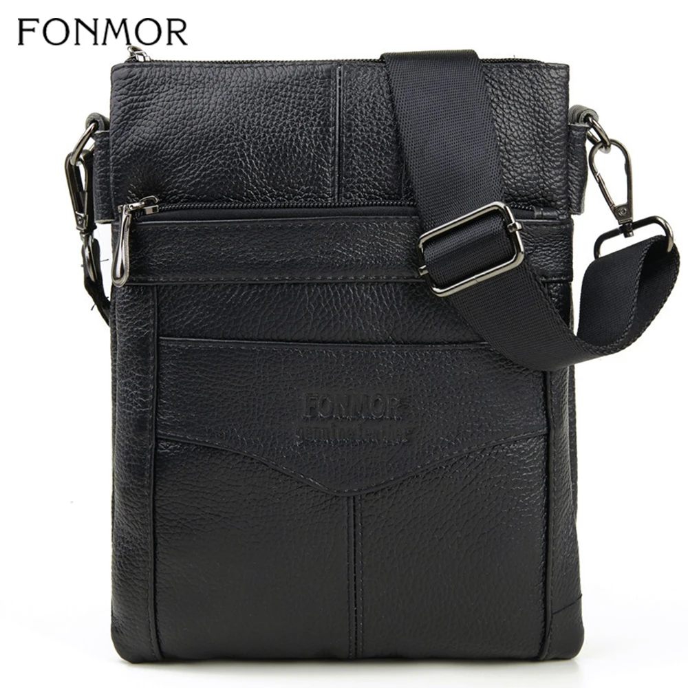 Мужская сумка через плечо из натуральной кожи в стиле кэжуал| |