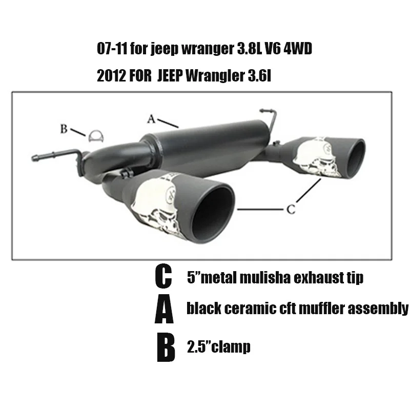 1 комплект черная сталь " двойной сплит выхлопной 07-17 для Jeep Wrangler& Wrangler Unlimited JK 3.6L и 3.8L Авто продукты
