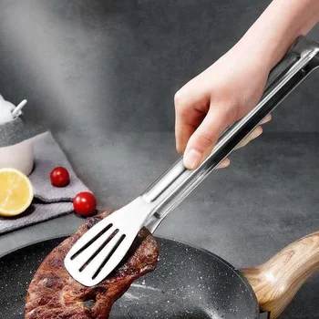 

Three-line Stainless Steel Bread Clip Steak Clip Kitchen Food Clip Barbecue Anti-scald Clip Buffet Food Clip